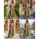 A line kurta set with Neck Beautiful vibrant floral print Olive Green