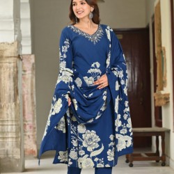 Kurta with V neck and beautifully design on neck in rayon silk fabric.