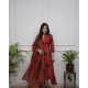 Frock style kurta with side Dori attached heavy tassel with pattern pant & dupatta