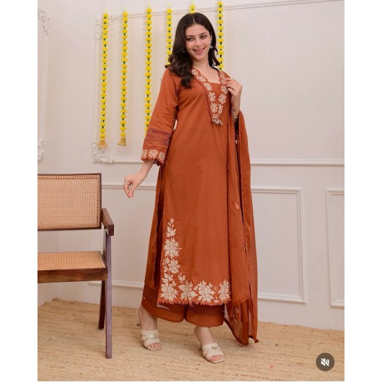 DESIGNER SUIT SET WITH EMBROIDERY WORK AND KODI LATKAN