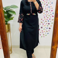 New Launch khadi cotton fabric straight kurta with pant set for work/casual wear