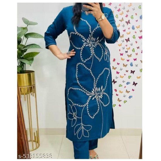 New to our smart premium cotton Kurta pant set that's perfect for work wear/Hand work on kurta & bottom wear