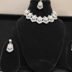 Oxidised Silver Brass Chokar Jewel Set