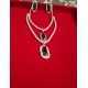Brass Rhodium AD Double Layered Pendent Set 