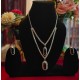 Brass Rhodium AD Double Layered Pendent Set 