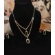 Brass Rhodium AD Double Layered Pendent Set 