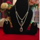 Brass Rhodium AD Double Layered Pendent Set 