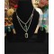 Brass Rhodium AD Double Layered Pendent Set 