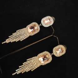 American Diamond(AD) Earrings Cubic Alloy Drops & Danglers - Pink