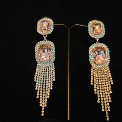 American Diamond(AD) Earrings Cubic Alloy Drops & Danglers - Pink