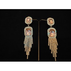 American Diamond(AD) Earrings Cubic Alloy Drops & Danglers - Pink