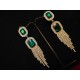 American Diamond(AD) Earrings Cubic Alloy Drops & Danglers - Green
