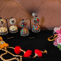 Multicolor Jhumka Earrings Alloy Jhumki Earring