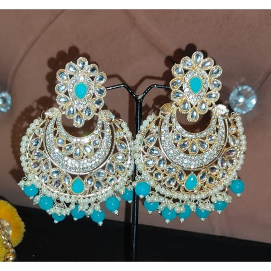 Traditional Gold Plated Kundan Pearl Earrings