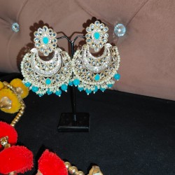 Traditional Gold Plated Kundan Pearl Earrings