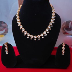 Traditional Kundan Bead Studded Polki Necklace Set