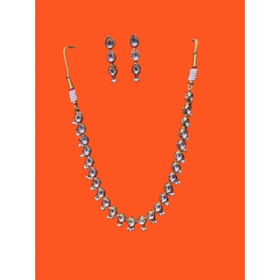Traditional Kundan Bead Studded Polki Necklace Set