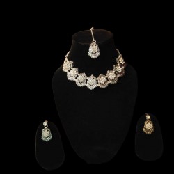 Oxidised Silver Brass Chokar Jewel Set