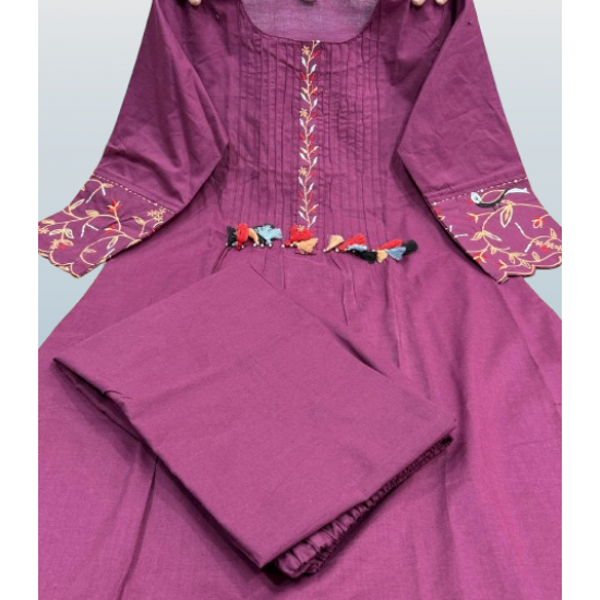 New Launch khadi cotton fabric straight kurta with pant set for work/casual wear