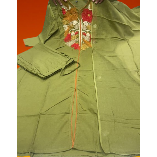 A line kurta set with Neck Beautiful vibrant floral print 