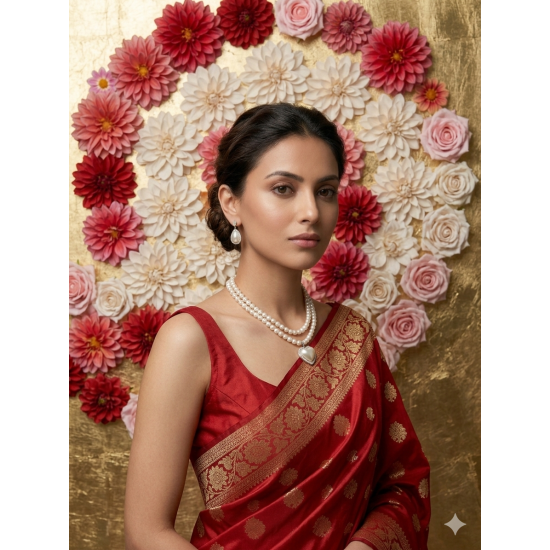 SMALL WHITE PEARL WITH EARRING JEWEL SET