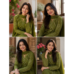 Very amazing kurta palazo set which makes your looks very impressive and stunning Olive Green