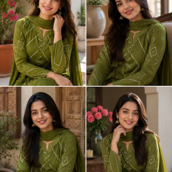 Very amazing kurta palazo set which makes your looks very impressive and stunning Olive Green