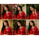 Enjoy Your Festival & wedding with Our Beautiful 3pc suit set with chiffon dupatta with beautiful design Red