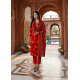 Enjoy Your Festival & wedding with Our Beautiful 3pc suit set with chiffon dupatta with beautiful design Red