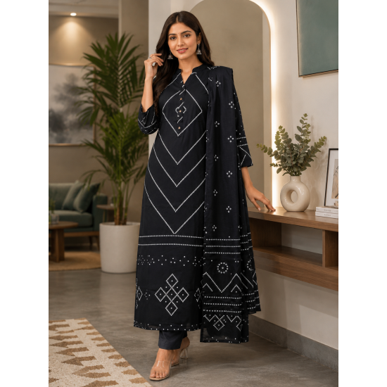 Very amazing kurta palazo set which makes your looks very impressive and stunning Black