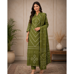 Very amazing kurta palazo set which makes your looks very impressive and stunning Olive Green