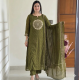 Elevate your ethnic wardrobe with this elegant special suit set Olive Green