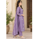 Silk Blend trending fabric heavy design suits with this stunning color Purple
