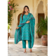 Beautiful party/festive wear kurta set with dupatta Aqua Blue