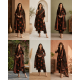 Frock style kurta with side Dori attached heavy tassel with pattern pant & dupatta Black