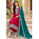 Femy Trend ethnic collection with this elegant Women Embroidered Kurta Pant with Dupatta Set Red Color