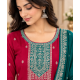 Femy Trend ethnic collection with this elegant Women Embroidered Kurta Pant with Dupatta Set Red Color