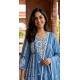 New Designer Collection beautiful 3pcs anarkali Suit Set light blue