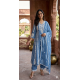 New Designer Collection beautiful 3pcs anarkali Suit Set light blue