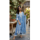 New Designer Collection beautiful 3pcs anarkali Suit Set light blue
