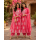 New Designer Collection beautiful 3pcs anarkali Suit Set pink