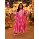 New Designer Collection beautiful 3pcs anarkali Suit Set pink