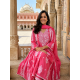 New Designer Collection beautiful 3pcs anarkali Suit Set pink