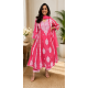 New Designer Collection beautiful 3pcs anarkali Suit Set pink