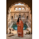 DESIGNER SUIT SET WITH EMBROIDERY WORK AND KODI LATKAN RUST