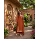 DESIGNER SUIT SET WITH EMBROIDERY WORK AND KODI LATKAN RUST