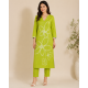 New to our smart premium cotton Kurta pant set that's perfect for work wear/Hand work on kurta & bottom wear Green