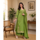DESIGNER SUIT SET WITH EMBROIDERY WORK AND KODI LATKAN GREEN