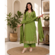 DESIGNER SUIT SET WITH EMBROIDERY WORK AND KODI LATKAN GREEN