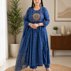 Latest Peacock bandhani print Designer suit set Blue
